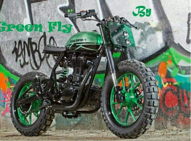 Royal Enfield Classic 500 Custom Green Fly Beraliran Ekstrem