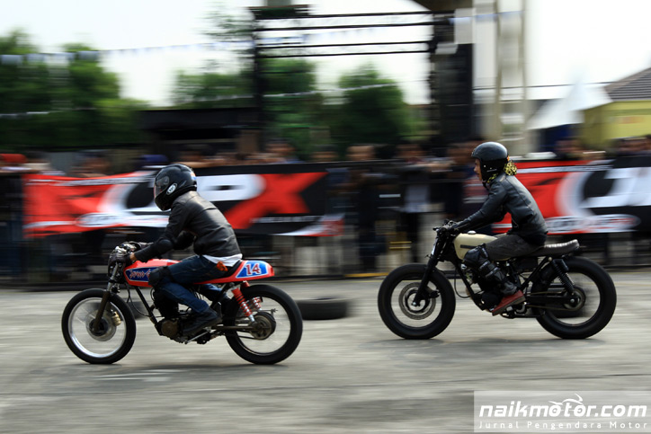 Balapan Motor Cafe Racer di Indonesia Rockers Day 2017