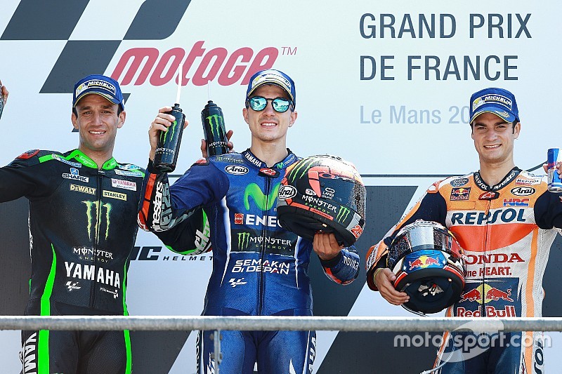 Rossi Jatuh, Vinales Juara MotoGP Le Mans Perancis