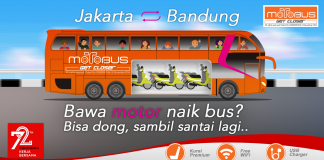 motobus, bus khusus angkut motor dan pengendaranya