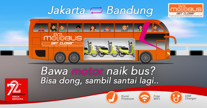 motobus, bus khusus angkut motor dan pengendaranya