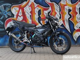 Modifikasi Suzuki Satria ‘Blackened’ Jengah Sama Gaya Alay Satria