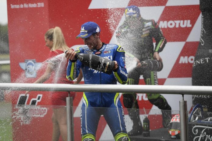 Aksi Menawan Alex Rins Raih Podium Perdana Tim Suzuki