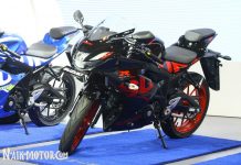 Telisik Kegantengan GSX-R150 Titan Black Berkaki-Kaki Merah GSX-R150