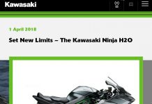 April Mop, Kawasaki Inggris Menghadirkan Hyperbike Amfibi Ninja H2O Ninja H2O
