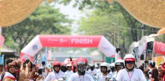 Kirab Obor Asian Games 2018 di Jakarta Dikawal 250 Vespa