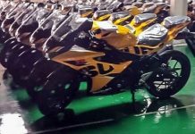 Sosok Suzuki GSX-R150 Warna Kuning ‘Kegep’ di Pabrik! Suzuki GSX-R150 warna kuning