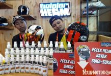 Poles Helm Bayar Suka-suka untuk Pengunjung Telkomsel IIMS 2019 Poles Helm Bayar Suka-suka