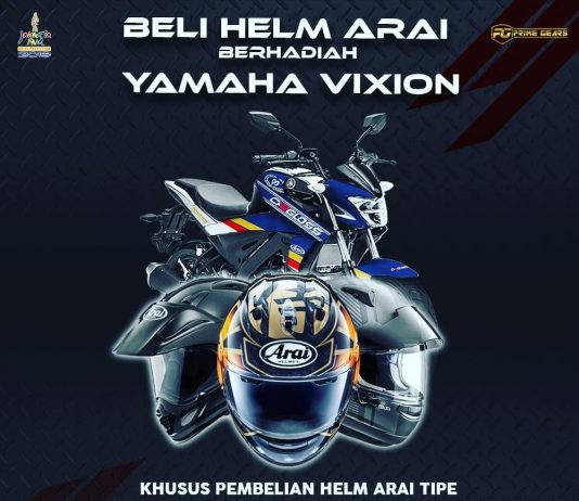 Promo Prime Gears di JFK 2019: Beli Helm Arai Berhadiah Motor V-Ixion Promo Prime Gears di JFK 2019