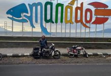 Naik H-D WL 1945, Inilah Akhir Perjalanan Cosmas Solo Riding Jogja-Manado H-D WL 1945