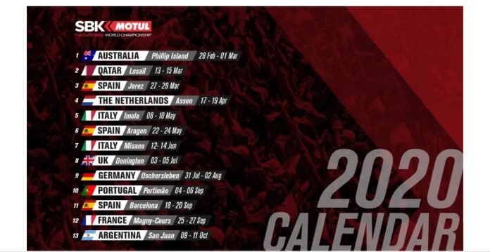 Kalender WorldSBK 2020
