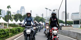 Lady bikers sunset ride