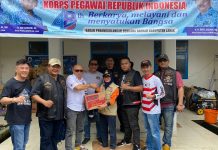 HOG Anak Elang Salurkan Bantuan Buat Korban Banjir Lebak HOG Anak Elang Salurkan