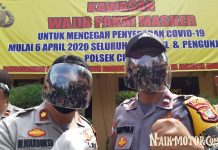 NaikMotor Serahkan Face Shield dan Masker GMA Product Series ke Polsek Cilandak Face Shield GMA Product