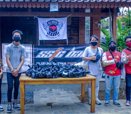 Suzuki Satria F150 Club Bali Gelar BakSos Untuk Masyarakat Terdampak Covid-19 Suzuki Satria Bali