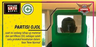 sekat pelindung untuk driver ojol