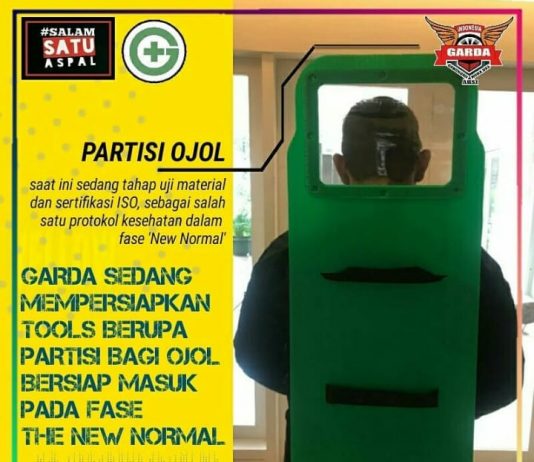 Juli, Garda Bagikan Gratis Sekat Pelindung untuk Driver Ojol, Ini Bahannya sekat pelindung untuk driver ojol