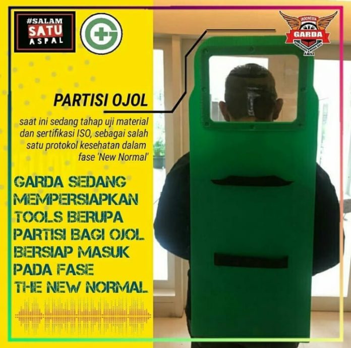 sekat pelindung untuk driver ojol