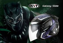 Helm KYT Galaxy Slide dengan Grafis Black Panther, Punya 2 Pilihan Warna helm black panther