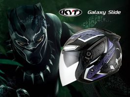 Helm KYT Galaxy Slide dengan Grafis Black Panther, Punya 2 Pilihan Warna helm black panther