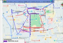 Demo Anti UU Omnibus Law, Jalan-jalan Sekitar Monas Ditutup Jalan Sekitar Monas Ditutup