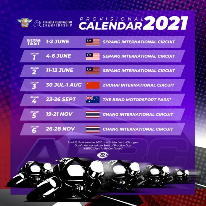Kalender Sementara ARRC 2021