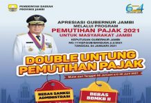 Pemprov Jambi Gelar Pemutihan Pajak dan Gratis Bea balik Nama, Catat Tanggalnya! Pemprov Jambi