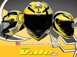 Replika Helm AGV Rossi di Laguna Seca 2005 Segini Harganya Replika Helm AGV Rossi