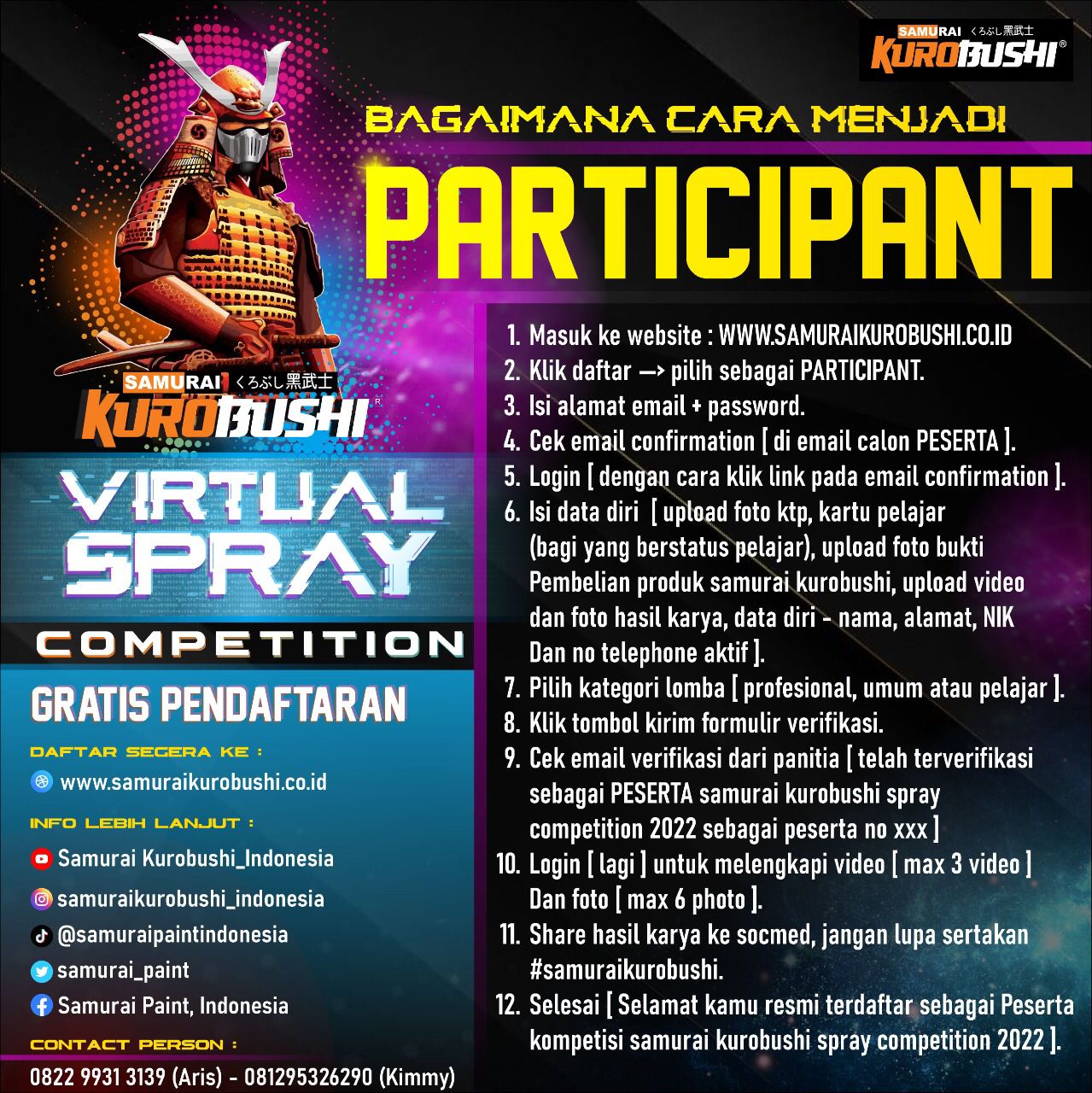 Makin Dekat Kompetisi Virtual Spray Samurai 2022 Bertabur Hadiah