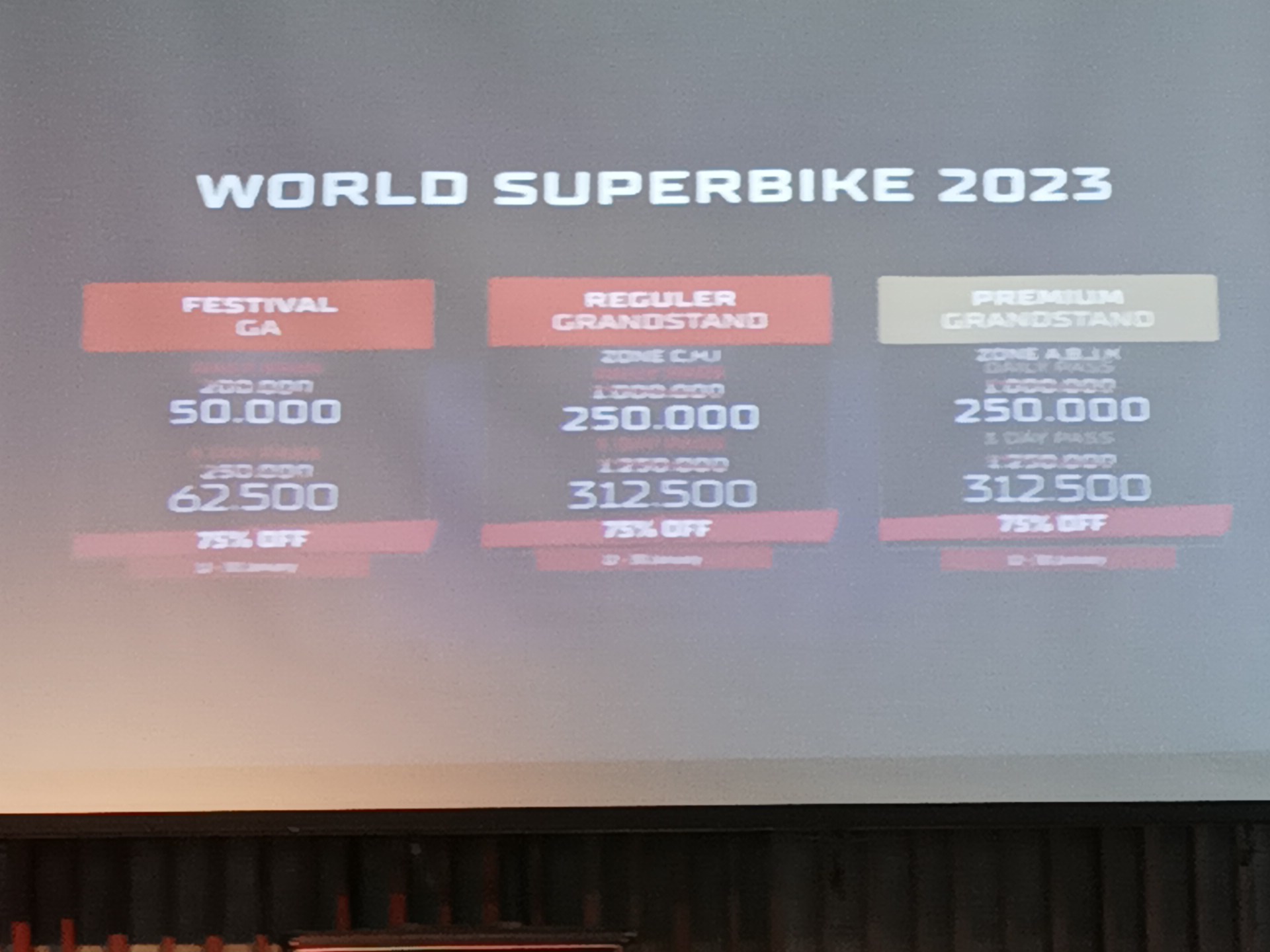 Tiket WorldSBK 2023 Indonesia