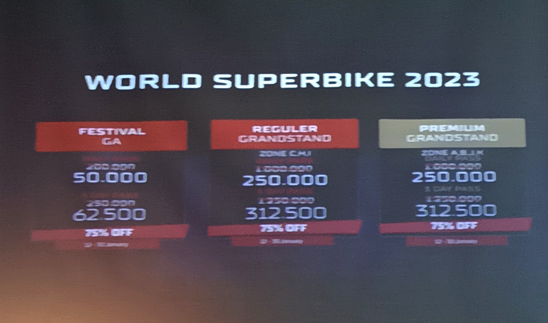 Tiket WorldSBK 2023 Indonesia