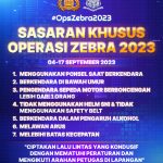 Operasi Zebra Serentak Berlaku Mulai 4 - 17 September 2023