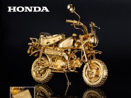 Honda Monkey Emas Produksi Terbatas, Ukurannya Sangat Mungil Figuran Honda Monkey Berlapis Emas. Foto: u-trasure.jp