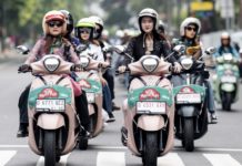 Naik Yamaha Grand Filano Hybrid, Ratusan Lady Bikers Ikuti Kartini Ride Kartini Ride Yamaha Grand Filano