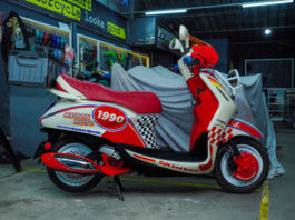 Modifikasi Grand Filano Hybrid Ala Motor Vintage Rally, Kalcer Banget! Modifikasi Yamaha Grand Filano