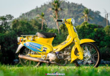 Honda Super Cub Gaya Spoon Sports, Modifikasi Retro Racing Penuh Detail Modifikasi Honda Super Cub Spoon Sports