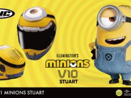 HJC V10 Minions Stuart, Helm Full Face Unik untuk Fans Minion HJC V10 Minions Stuart