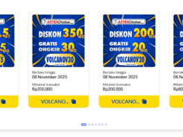 Promo VOLCANOV Astra Otoshop November 2025: Gratis Ongkir hingga Rp75 Ribu dan Diskon 2,5% Astra Otoshop November
