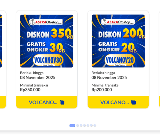 Promo VOLCANOV Astra Otoshop November 2025: Gratis Ongkir hingga Rp75 Ribu dan Diskon 2,5% Astra Otoshop November