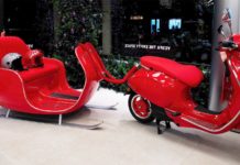 Vespa Slitta Babbo Natale, Vespa Listrik Penarik Kereta Luncur untuk Rayakan Natal Vespa Slitta Babbo Natale