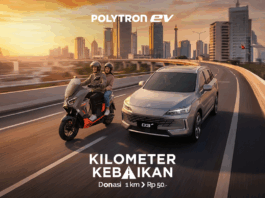 42 Ribu Pengguna Motor Listrik Polytron Bergerak, Targetkan Donasi Rp200 Juta #KilometerKebaikan Polytron Donasi