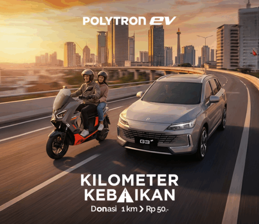 42 Ribu Pengguna Motor Listrik Polytron Bergerak, Targetkan Donasi Rp200 Juta #KilometerKebaikan Polytron Donasi