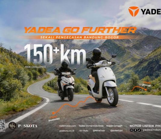 Yadea OSTA P dan Velax U Buktikan Ketangguhan, Tantang Jalur Bandung-Bogor 150 Km Sekali Cas Yadea OSTA P Velax U