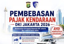 Bapenda DKI Jakarta Memberikan Pembebasan Sanksi Administratif Pajak Kendaraan Bermotor, Hingga 31 Agustus 2026 Pembebasan Sanksi Administratif Pajak