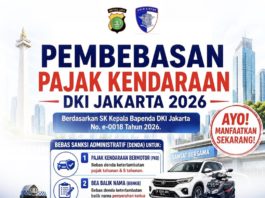 Bapenda DKI Jakarta Memberikan Pembebasan Sanksi Administratif Pajak Kendaraan Bermotor, Hingga 31 Agustus 2026 Pembebasan Sanksi Administratif Pajak